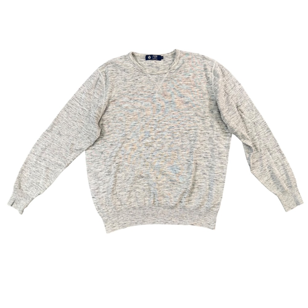 J.Crew Marl Knit Crewneck Sweater Heathered‎ Gray Cotton Blend XL